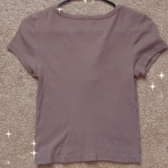 Cropped Plain Button-Up - Picture 2 of 3